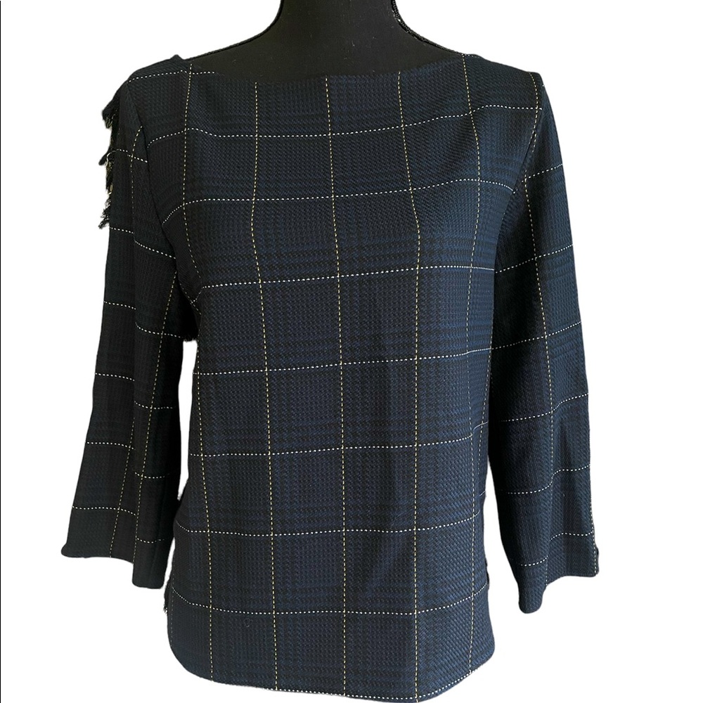 SALE THRU 8/14-  H&M Blue Plaid Blouse
